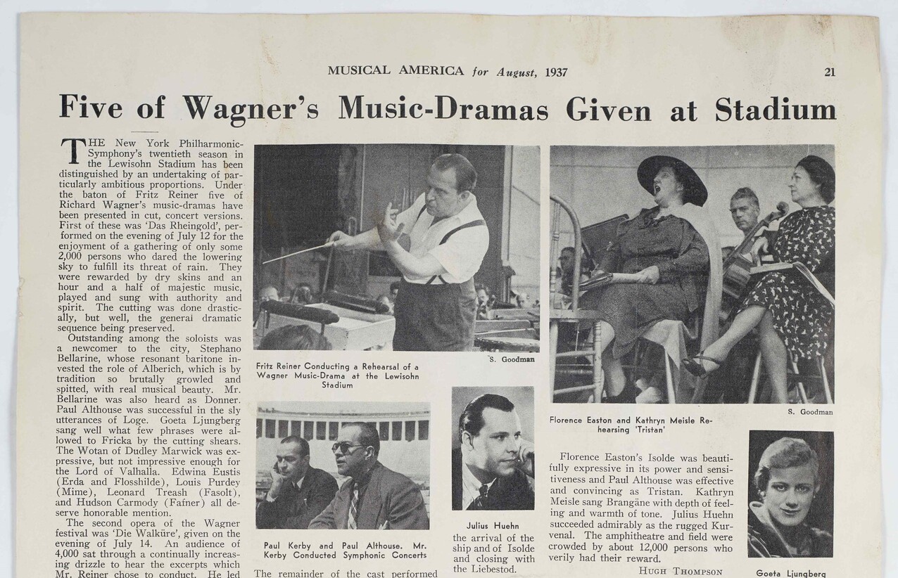 Section of an August 1937 review in the publication Musical America.