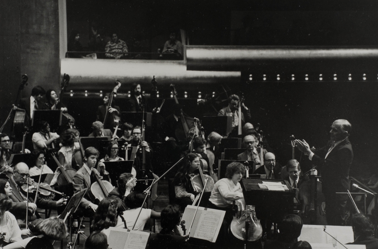 Sixten Ehrling conducts a combined orchestra of the New York Philharmonic and All-City Highschool Orchestra.