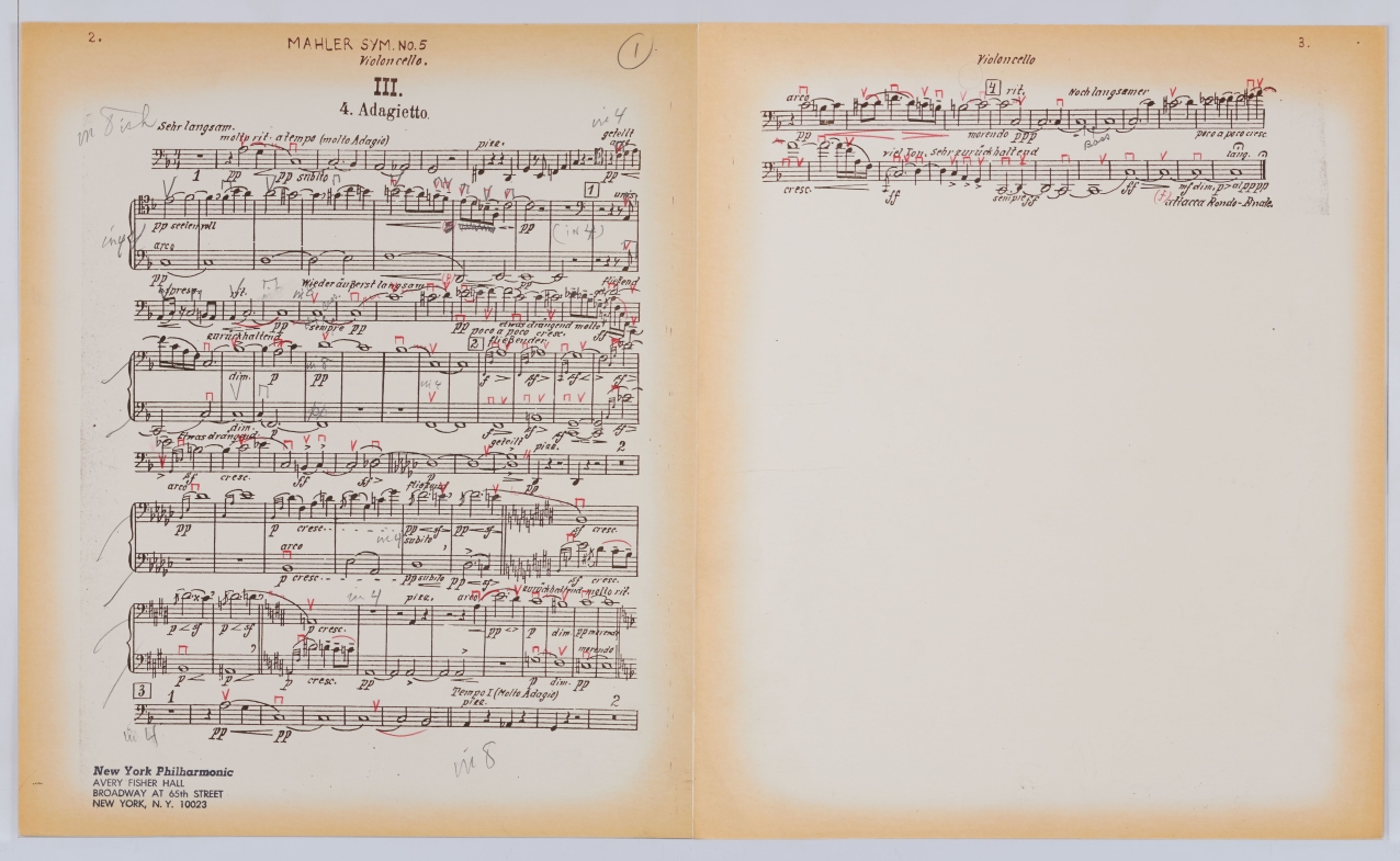 Cello part from Mahler's Symphony No. 5, Adagietto