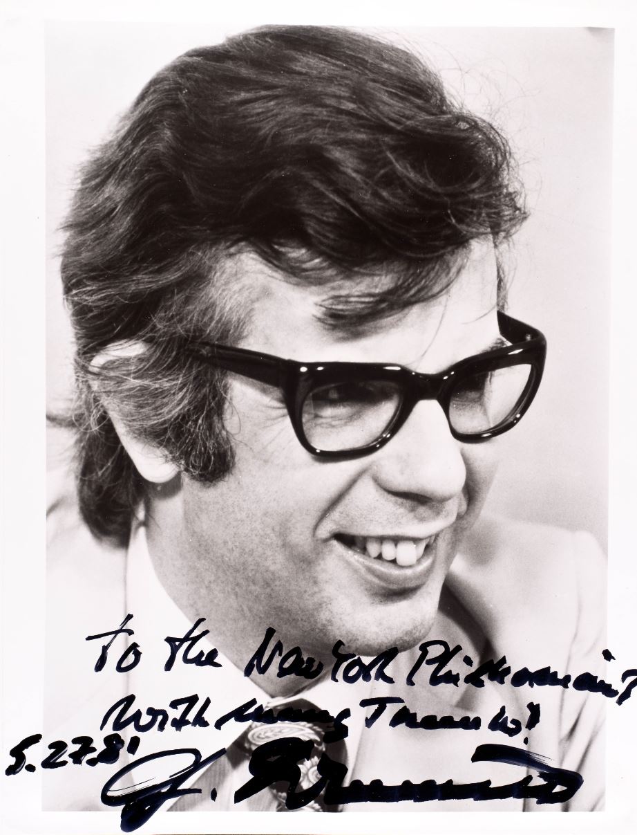 Autographed black-and-white heashot of Christoph von Dohnányi.