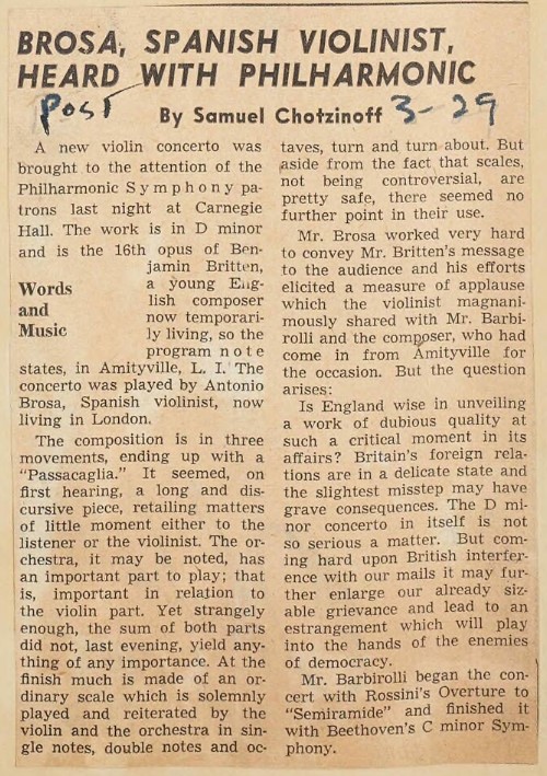 Newspaper clipping from the New York Post.