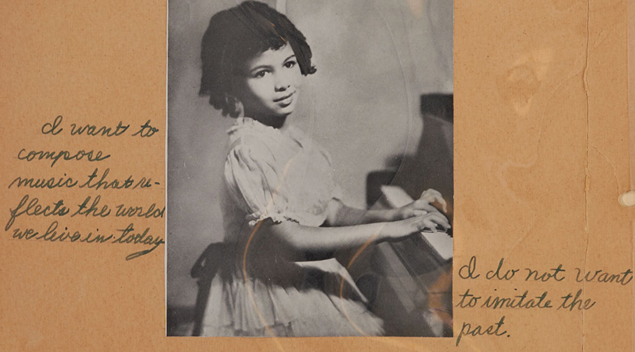Detail from a page of Philippa Schuyler's Young People's Concert notebook.
