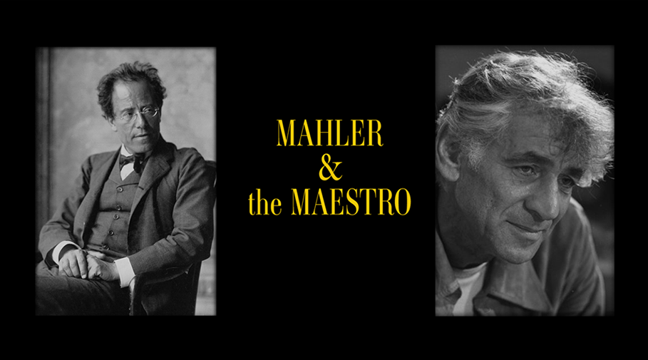 Side by side portraits of Gustav Mahler and Leonard Bernstein
