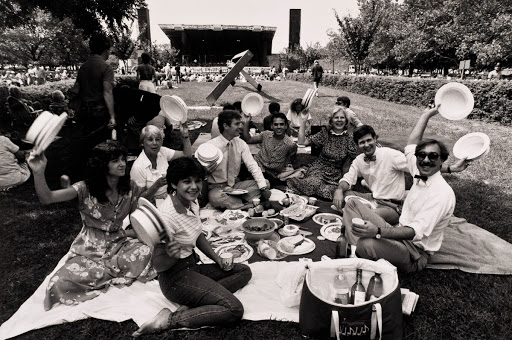 Historical photograph of a New York Philharmonic staff picnic
