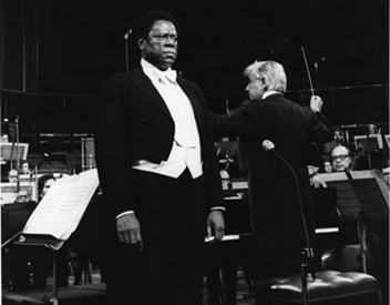 William Warfield performing bass-baritone with New York Philharmonic, Leonard Bernstein conducting, 1976